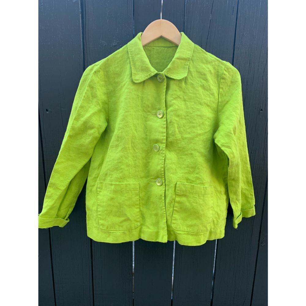 Vintage Elliott Lauren Linen Neon Chore Jacket - Unlined Small - Boxy Fit
